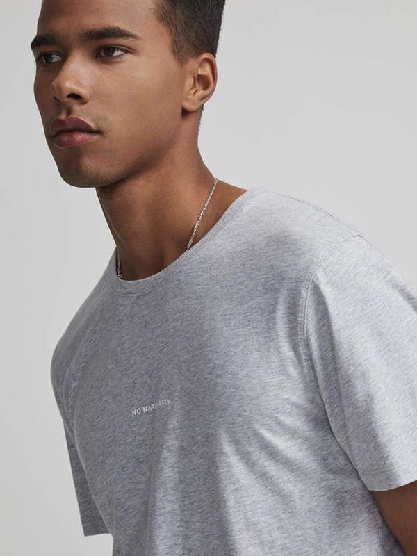 NN07 3208 Ethan Print Tee - Light Grey Melange NN07 3208 Ethan Print Tee - Light Grey Melange