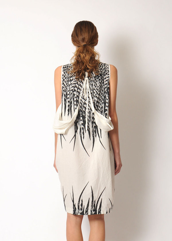 Uzi NYC Oxford Feather Dress - white Uzi NYC Oxford Feather Dress - white