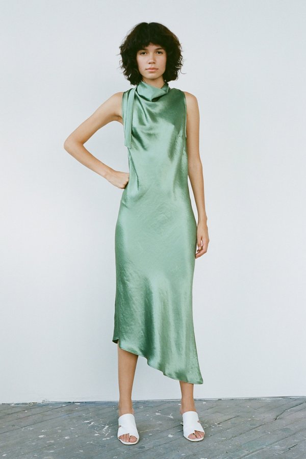 Nomia Cowl Bias Dress - Jade | Garmentory