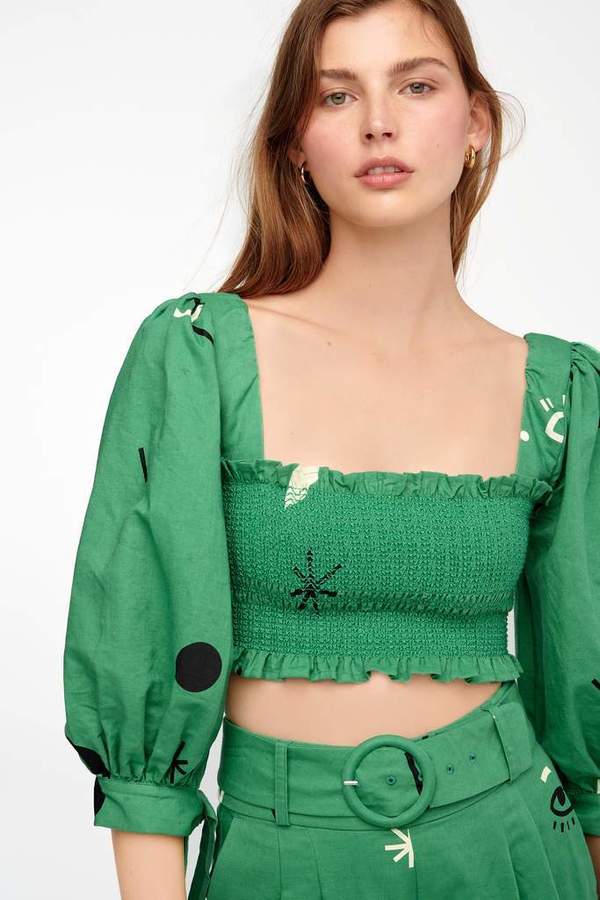 Capulet Gracia Smocked Crop Top - Carnivale Print Capulet Gracia Smocked Crop Top - Carnivale Print