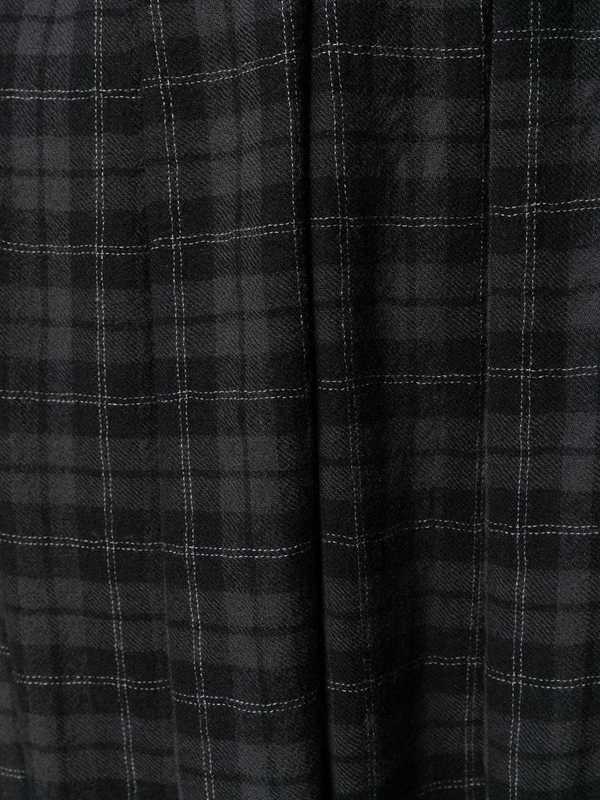 a punto b wool pleated plaid skirt with pockets