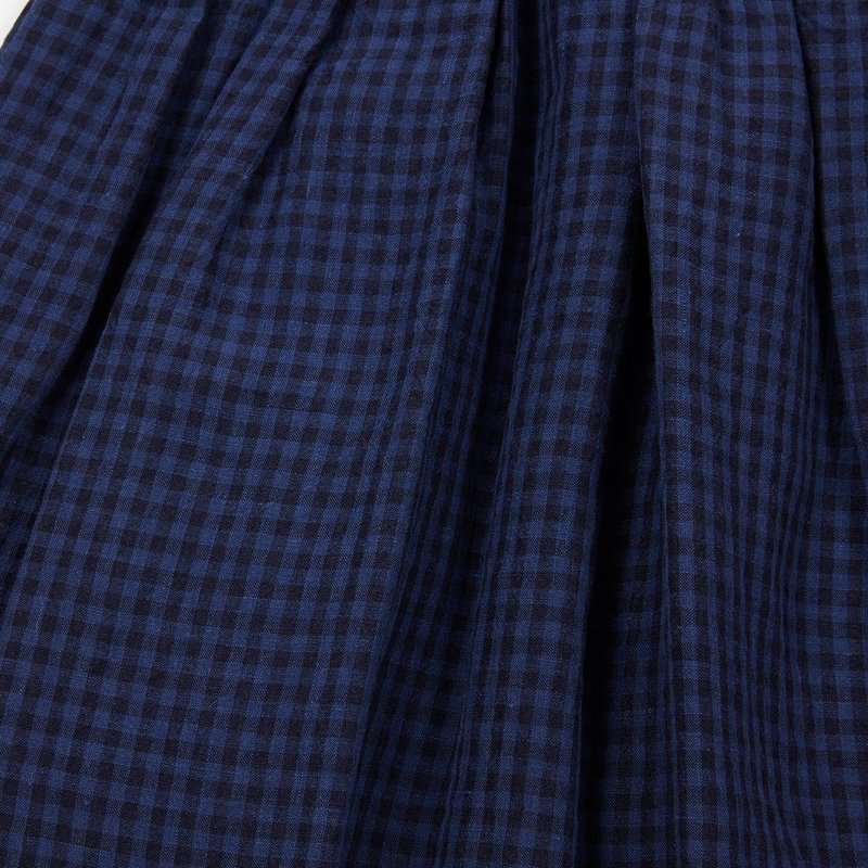 a punto b linen gingham check button front dress