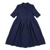 a punto b linen gingham check button front dress - Thumbnail 3