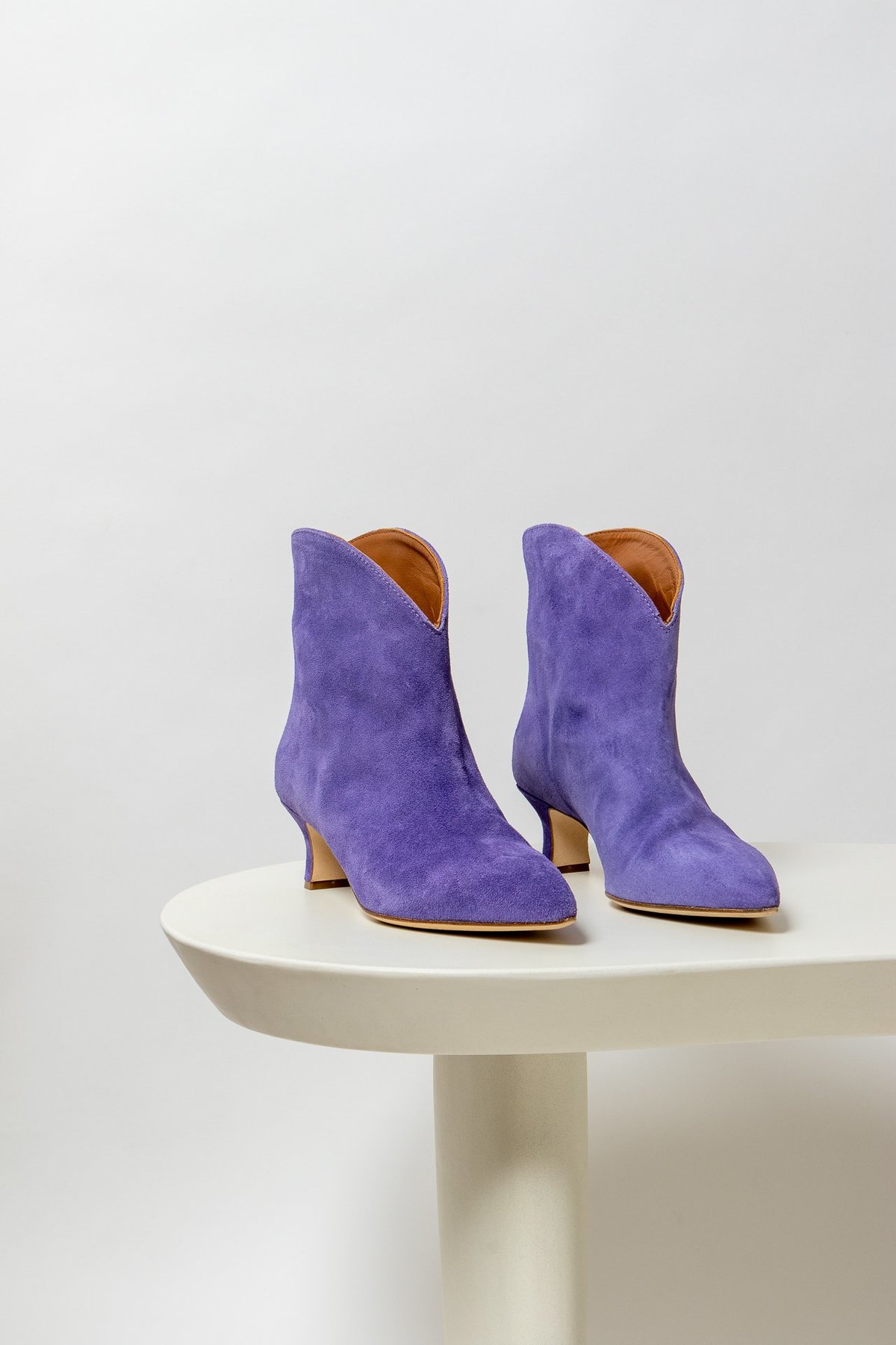 Paris Texas Velour Rounded Ankle Boot - lilac - Image 4 of 6