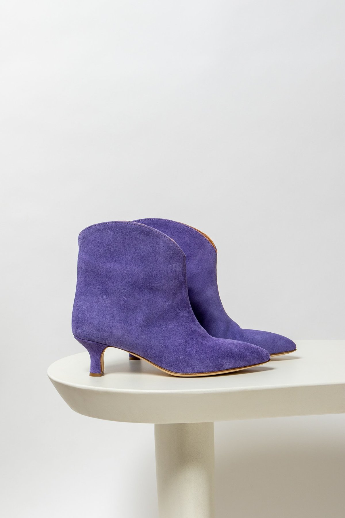 Paris Texas Velour Rounded Ankle Boot - lilac - Image 2 of 6