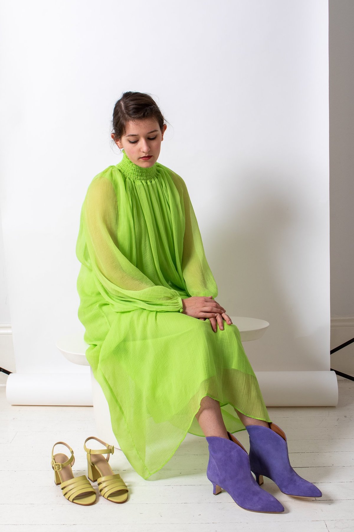 Paris Texas Velour Rounded Ankle Boot - lilac - Image 1 of 6