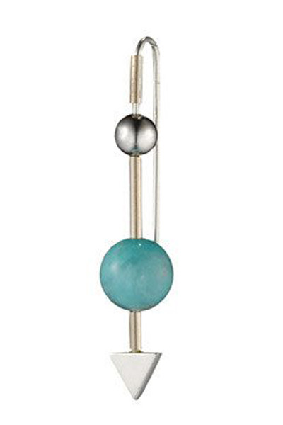 Katrine Kristensen Silver Amazonite 2 Balls Arrow Earring Single Katrine Kristensen Silver Amazonite 2 Balls Arrow Earring Single