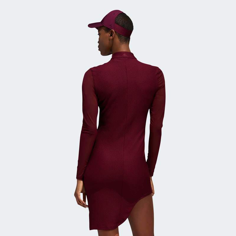 adidas ivy park asymmetrical dress adidas x IVY PARK Mock Neck Knee-Length Dress in Burgundy, Women's M