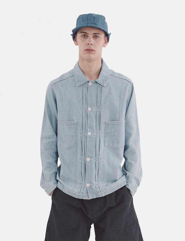 YMC Kit Denim Shirt - Indigo Bleach YMC Kit Denim Shirt - Indigo Bleach