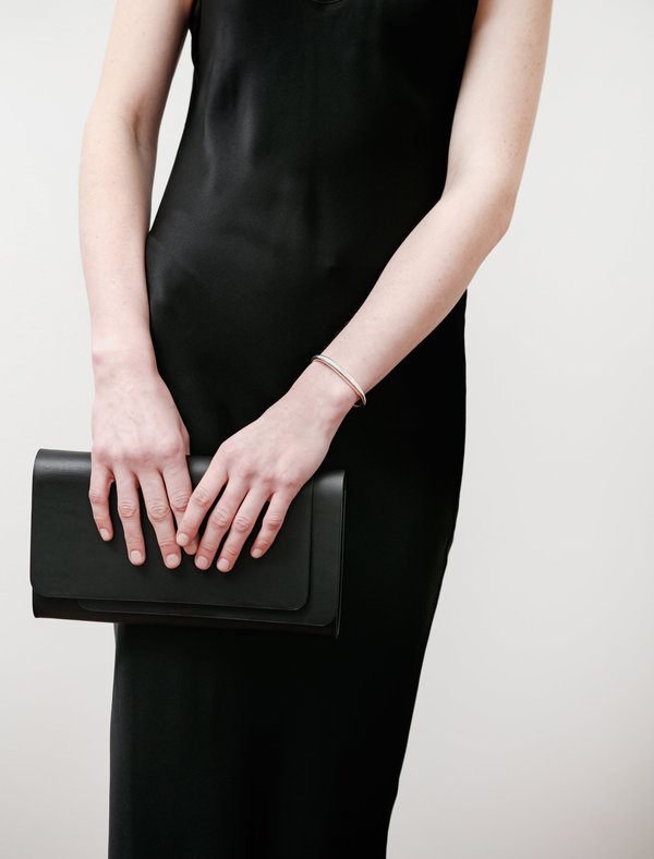 Isaac Reina Double Flap Clutch - Black/Natural | Garmentory