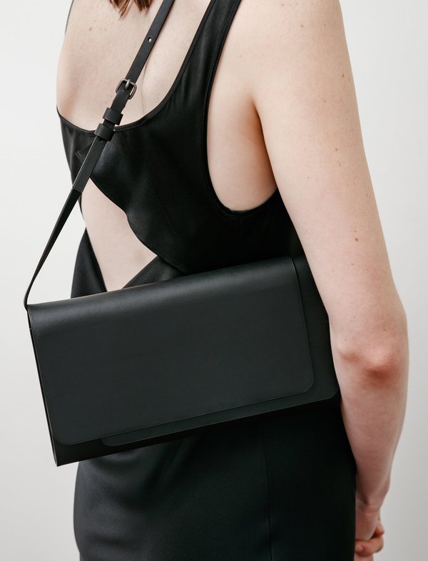 Isaac Reina Double Flap Clutch - Black/Natural | Garmentory