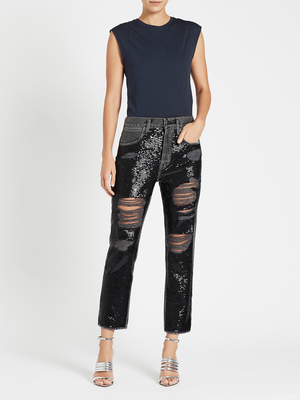 FRAME Denim Le Mid Rise Muscle Tank - Navy FRAME Denim Le Mid Rise Muscle Tank - Navy