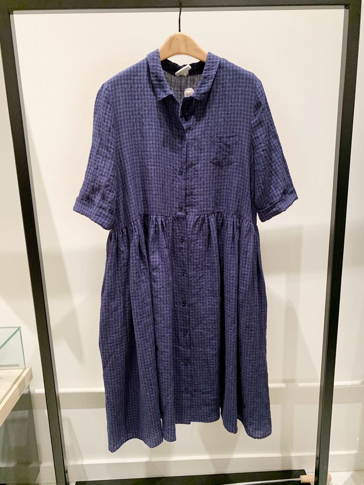 a punto b linen gingham check button front dress - Image 5 of 6