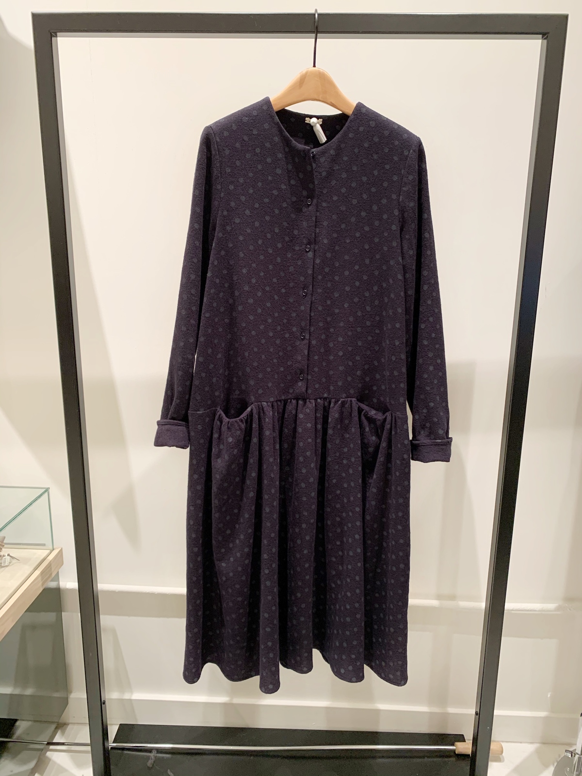 a punto b button front drop waist wool dress - polka dot - Image 1 of 3