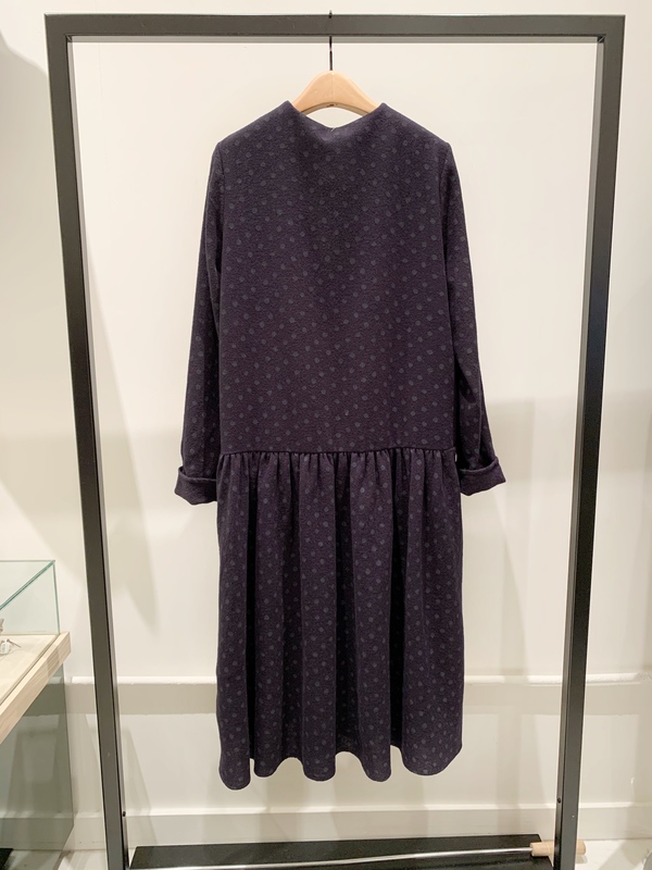 a punto b button front drop waist wool dress - polka dot