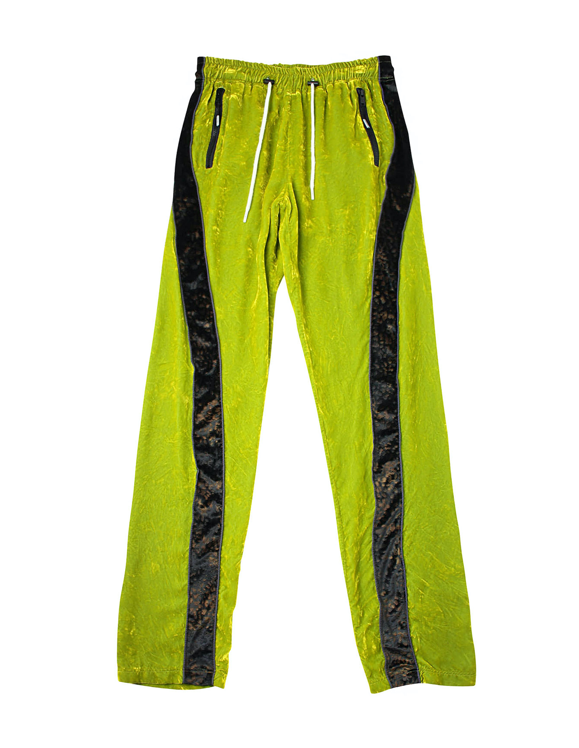 99% IS- Velvet Sweatpants Green Garmentory