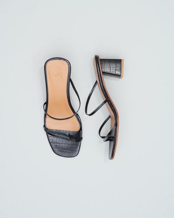 LOQ Manola sandal - Black Croc LOQ Manola sandal - Black Croc