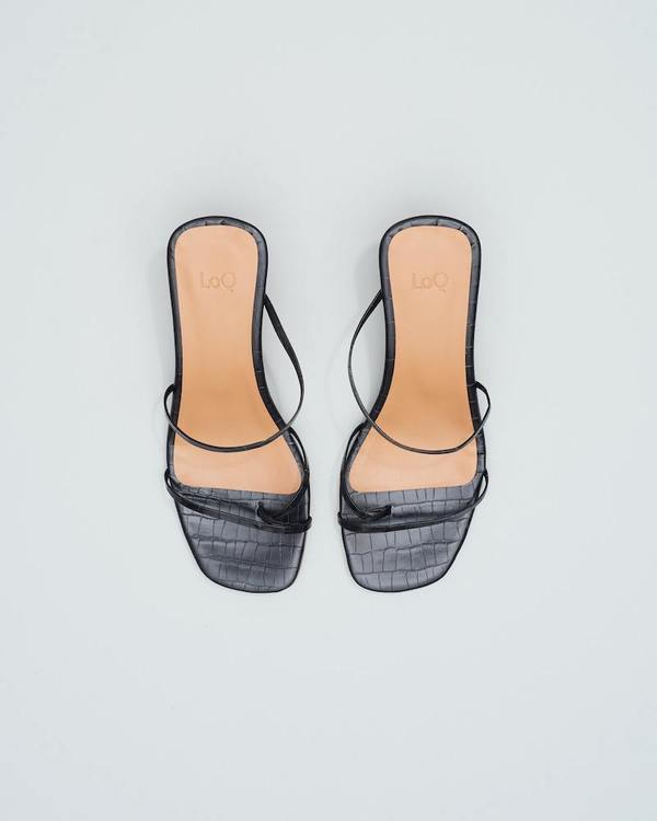 LOQ Manola sandal - Black Croc LOQ Manola sandal - Black Croc