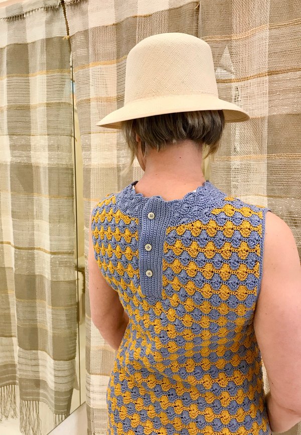 rachel comey crochet dress Thatch - Periwinkle Womens dresses and a back zip Size:EU 38 | US 7.5-8 Who Is Rachel Recchia? Embellishment_Sheer Panels