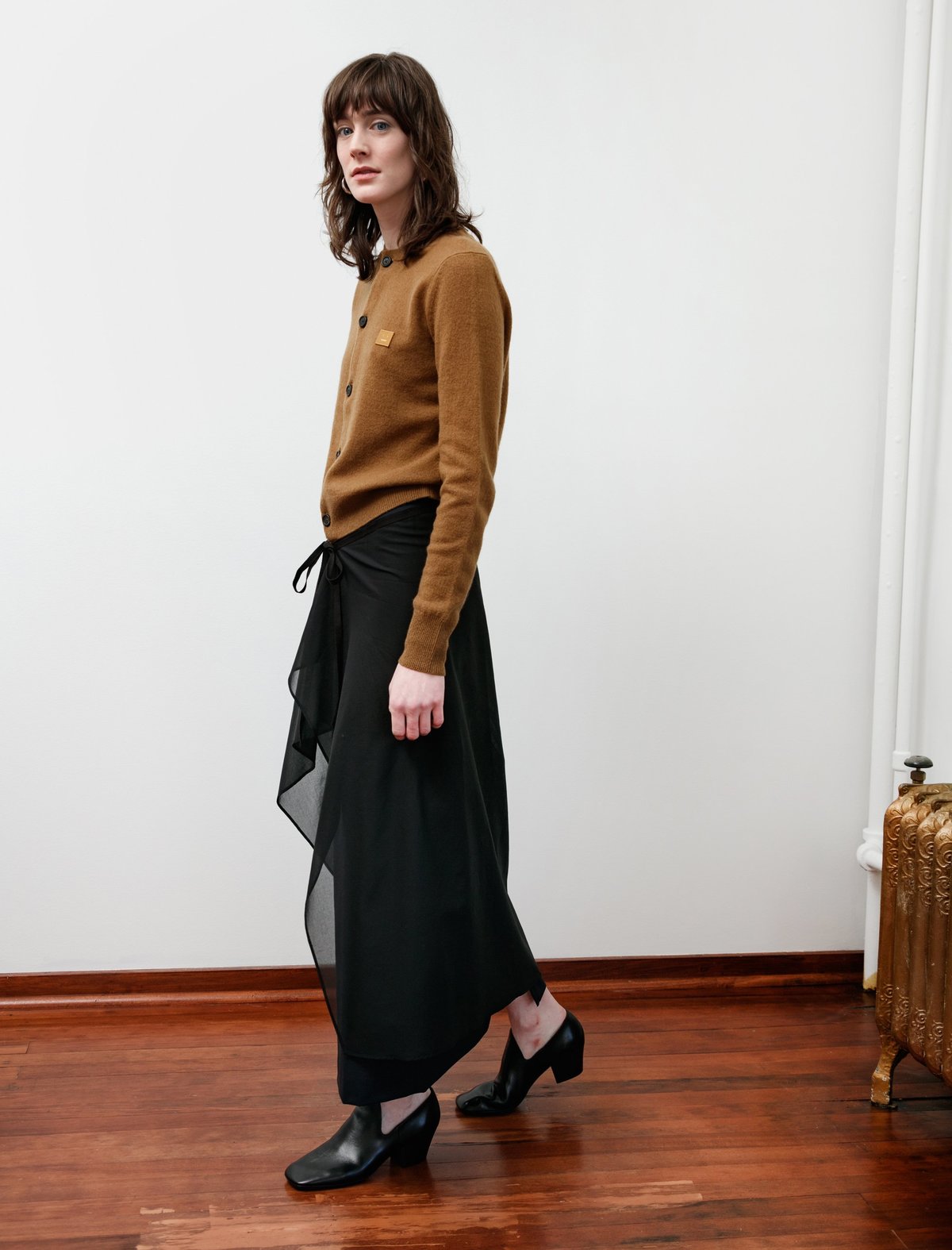 Ys by Yohji Yamamoto Double Layer Float Skirt - Black
