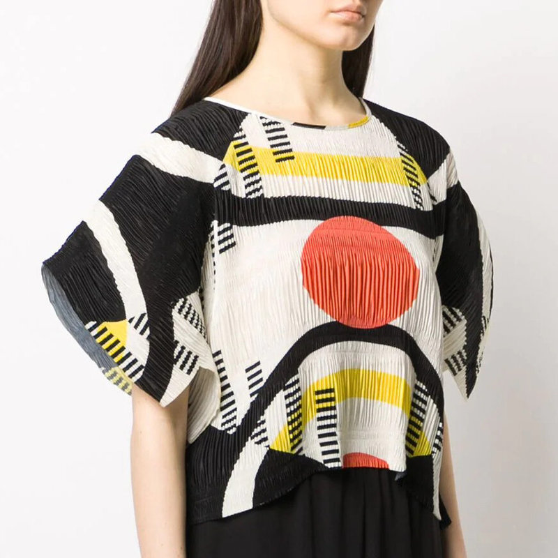Henrik Vibskov No. 3 Top - Pleated Graphic Print | Garmentory