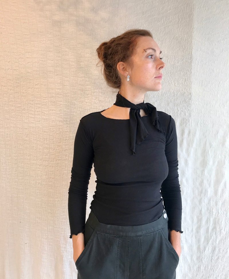 トップス BASERANGE Pava Long Sleeve - Cotton Rib Baserange Pava Long Sleeve Cotton Rib top - Black | Garmentory