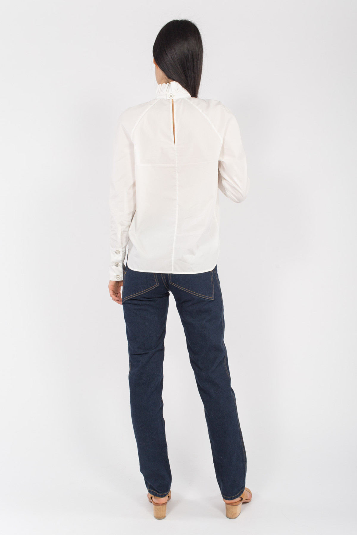 Suzanne Rae Ruffle Neck Raglan Top | Garmentory