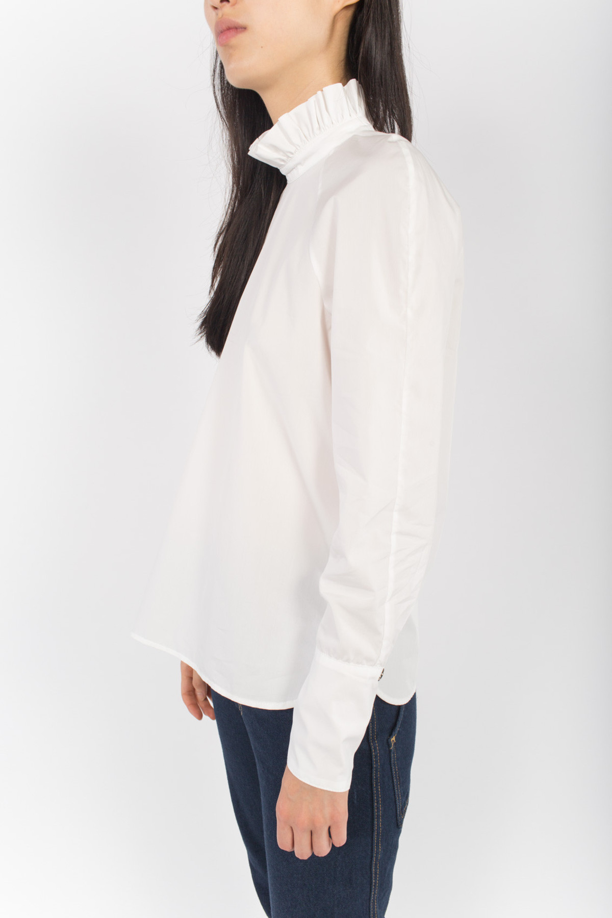 Suzanne Rae Ruffle Neck Raglan Top | Garmentory