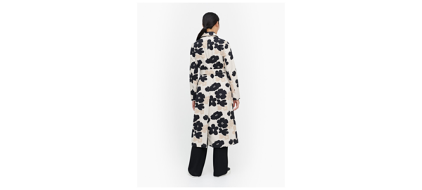 Marimekko Juttu Kevattalkoot Coat - Tan/Black/White | Garmentory