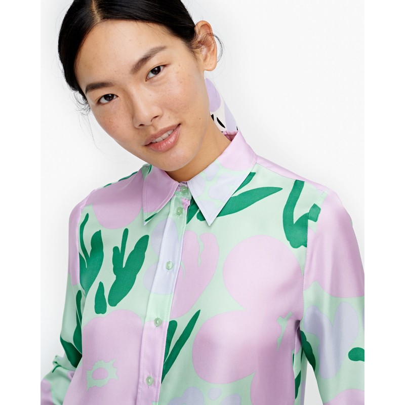 Marimekko Toiveikas Talkoot shirt - Purple/Green/White | Garmentory