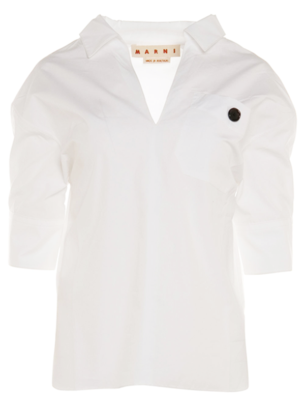 MARNI Lily Cotton Poplin Blouse - White MARNI Lily Cotton Poplin Blouse - White