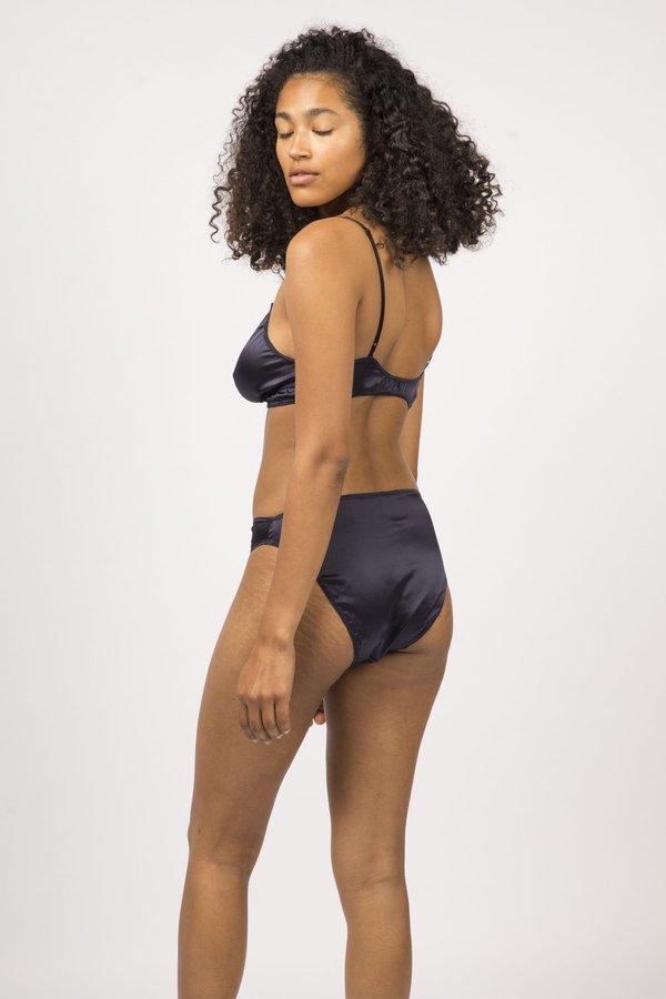 Botanica Workshop Stretch Silk Vina Bralette - Midnight Botanica Workshop Stretch Silk Vina Bralette - Midnight