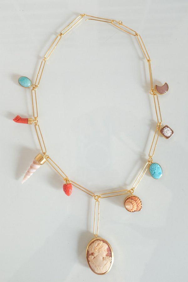 Grainne Morton Handmade Chain Charm Necklace - 18K Gold Plated Grainne Morton Handmade Chain Charm Necklace - 18K Gold Plated