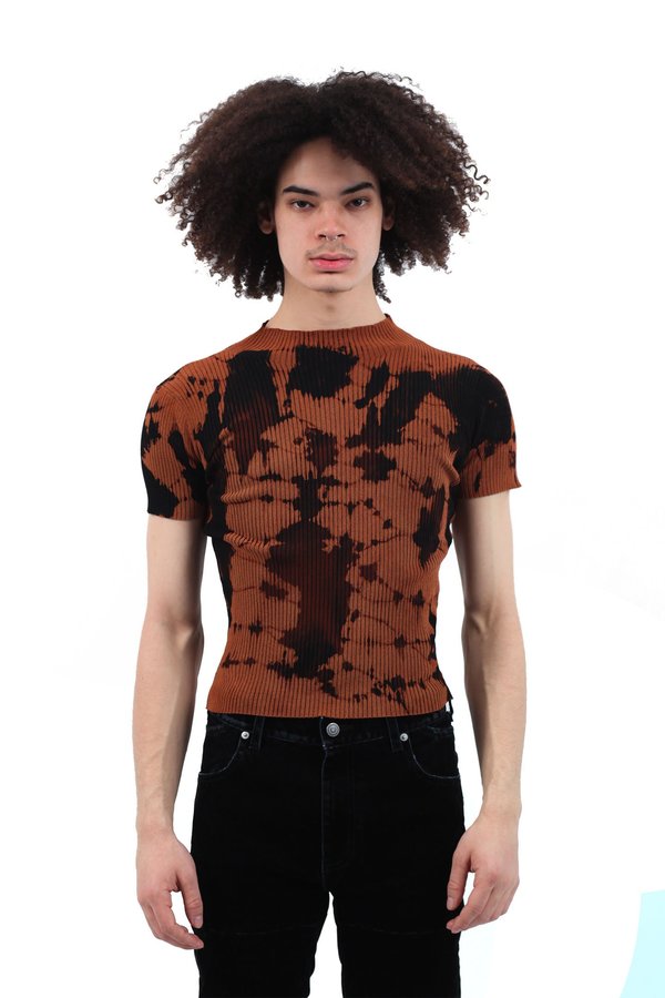 black and brown tie dye shirt