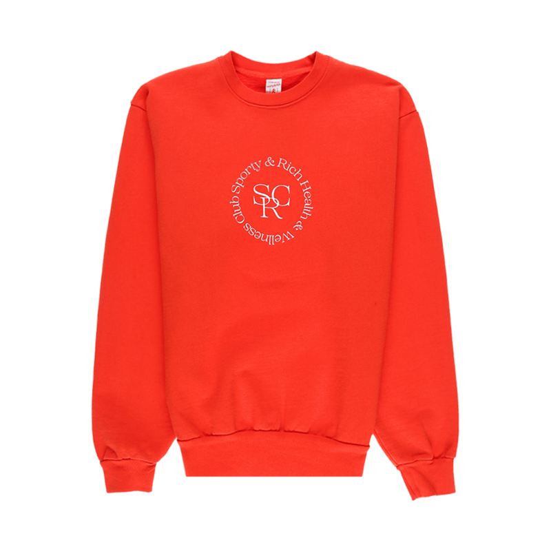 Sporty Rich Wellness Logo 14 Crewneck Blood Orange