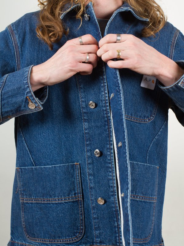 A.P.C. x Carhartt WIP Talk Jacket - indigo | Garmentory A.P.C. x Carhartt WIP Talk Jacket - indigo | Garmentory