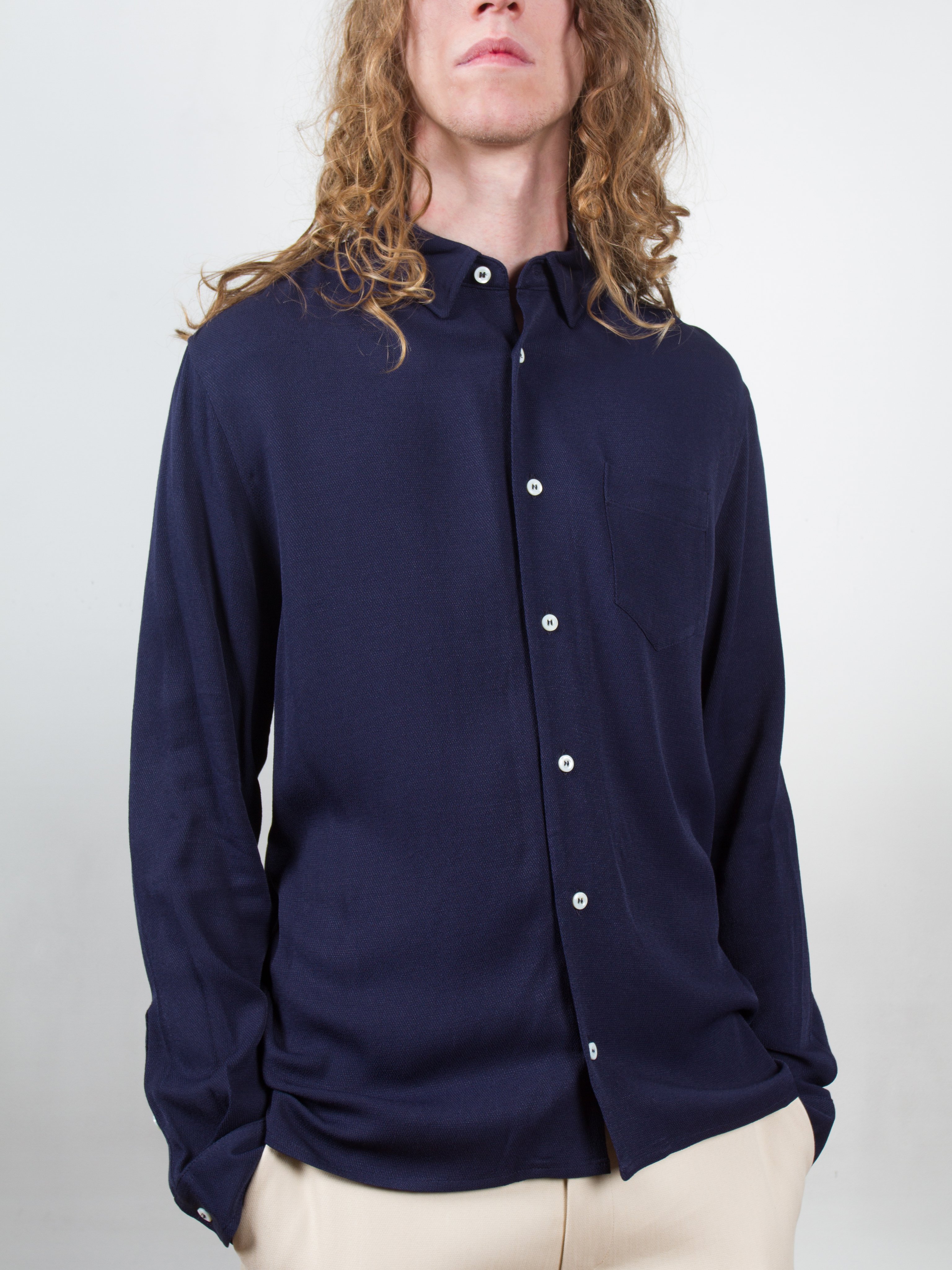 Sefr HAMPUS Shirt ネイビー Sefr HAMPUS Shirt ネイビー