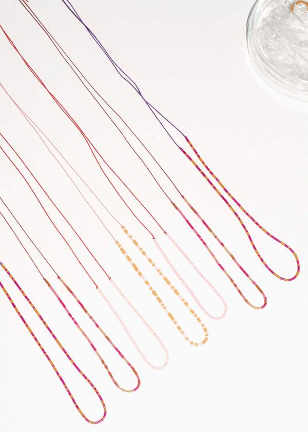 Zelda Murray Bead Necklace - Ochre/Fuchsia Zelda Murray Bead Necklace - Ochre/Fuchsia