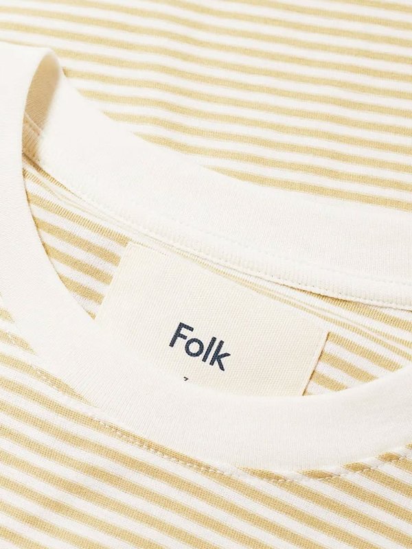 Folk 1x1 Stripe T-Shirt - Fawn Ecru Folk 1x1 Stripe T-Shirt - Fawn Ecru