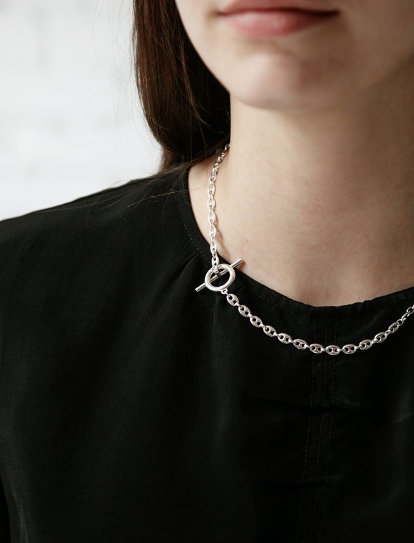All Blues Coffee Beans Short Necklace - Silver | Garmentory