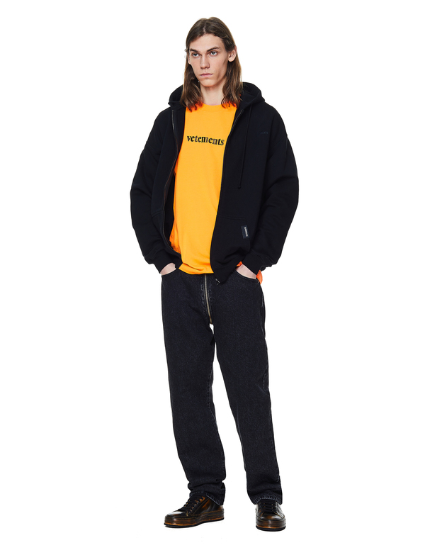 Vetements Zip-UP Shut Up Hoodie - Black | Garmentory