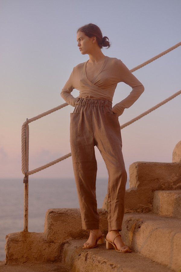 Ozma Utility Heavy Laundered Linen Pant 