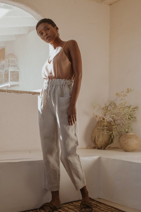 Ozma Utility Heavy Laundered Linen Pant 