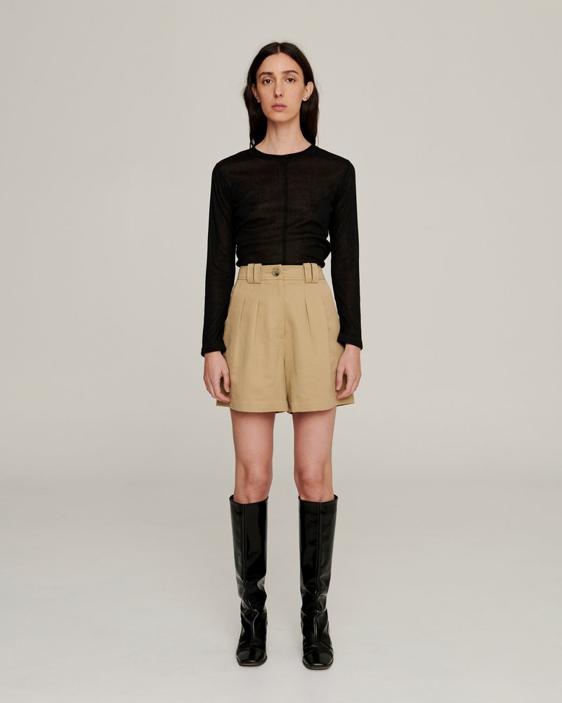 Permanent Vacation Pleated Shorts - Khaki
