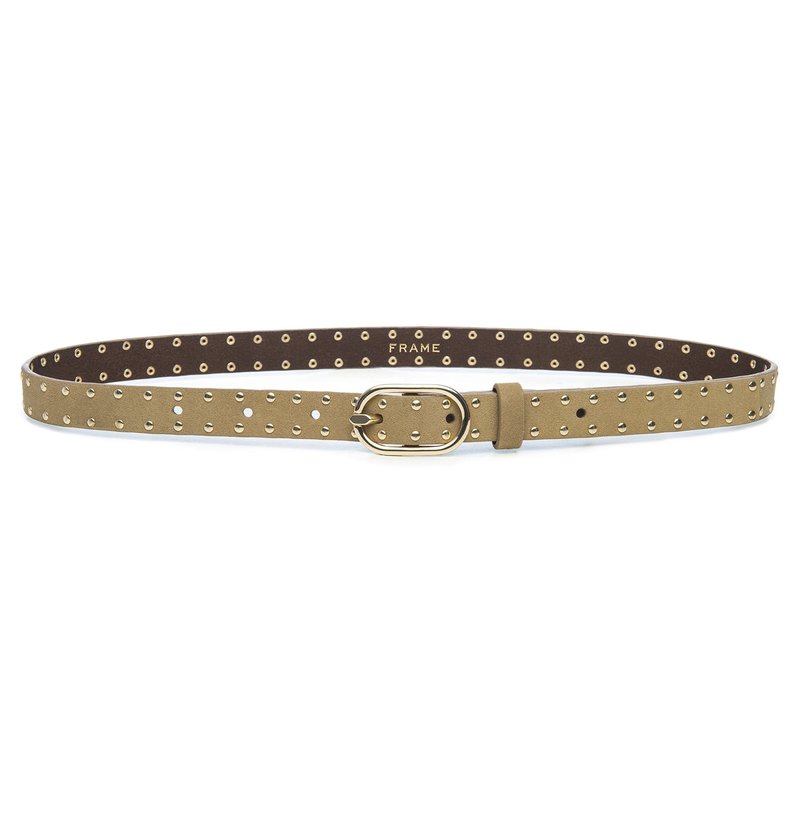 FRAME Denim Petit Studded Oval Buckle Belt - Sand | Garmentory display picture 2