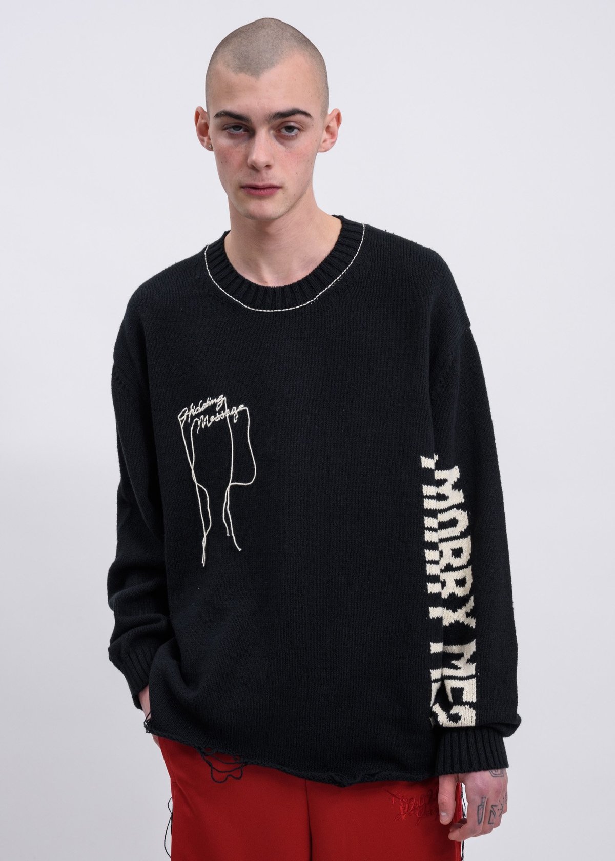 Doublet Hidden Message Knit Sweater - Black | Garmentory