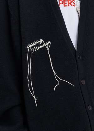 Doublet Hidden Message Cardigan - Black | Garmentory