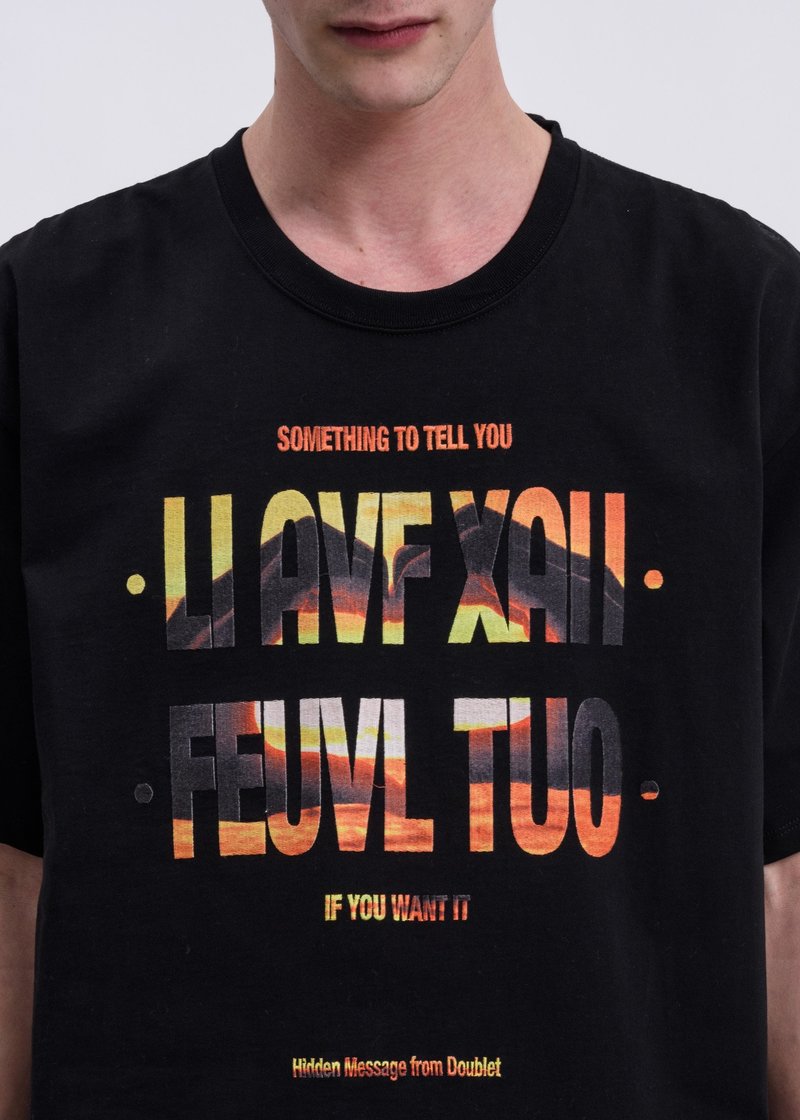 Doublet Hidden Message Embroidery T-Shirt - Black | Garmentory