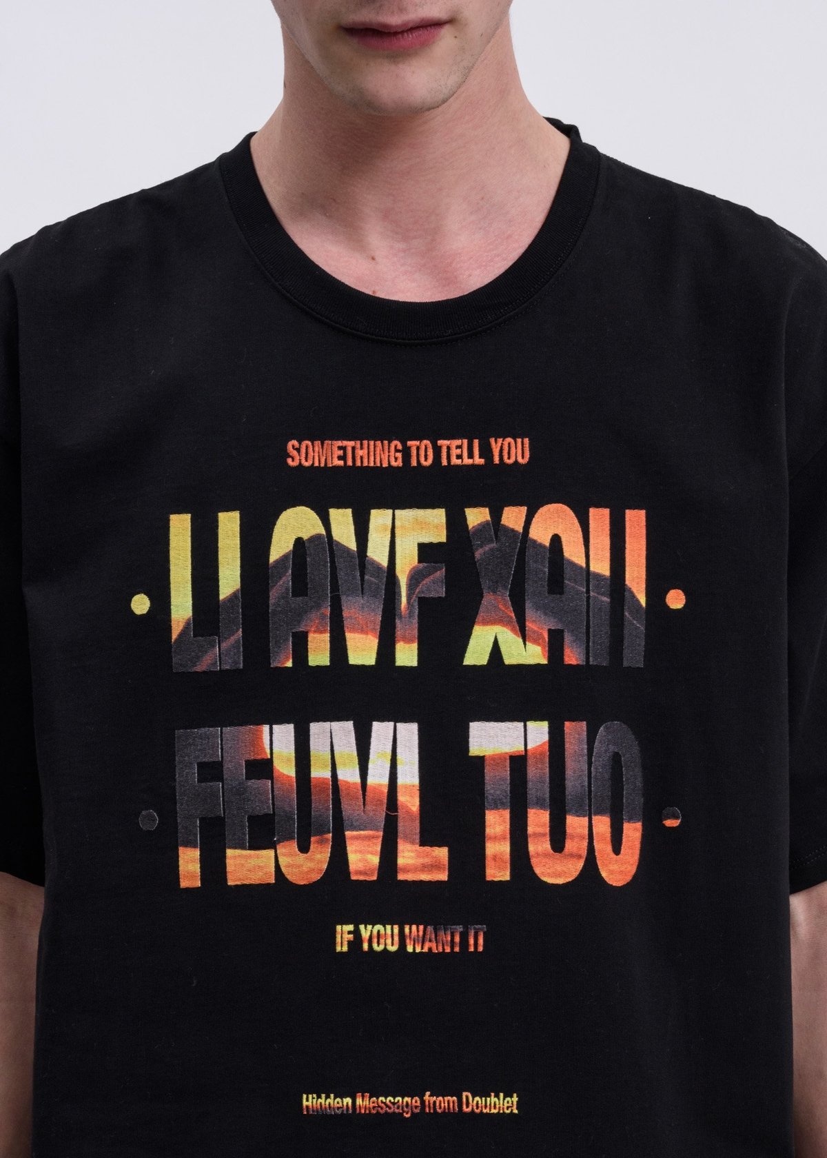 Doublet Hidden Message Embroidery T-Shirt - Black | Garmentory