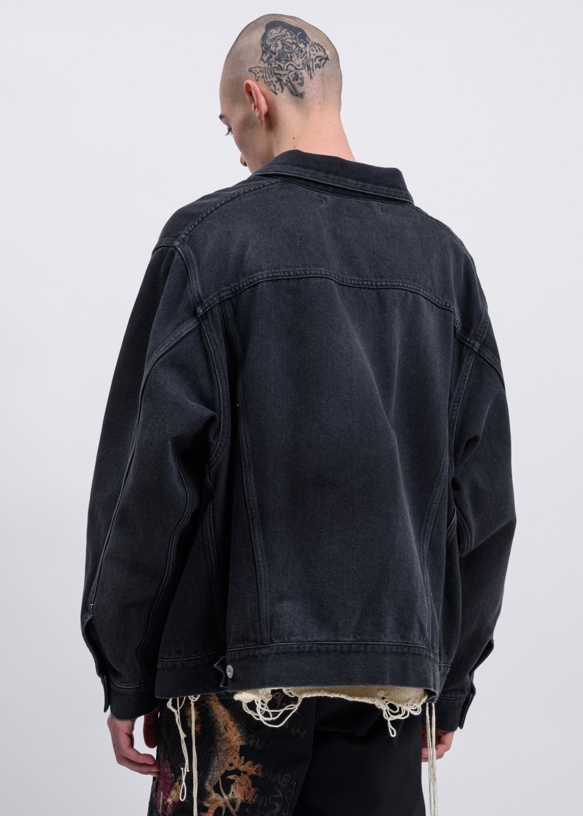 Doublet Marionette Silk Denim Jacket - Black | Garmentory